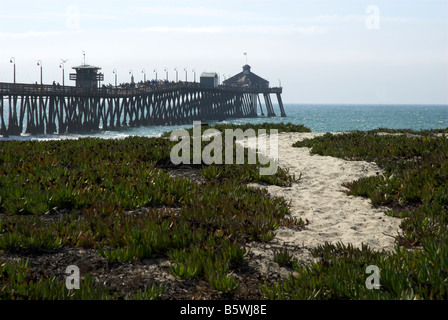 Imperial Beach Municipal Pier, San Diego County, California, USA - a trail to the beach in the foreground. Stock Photo