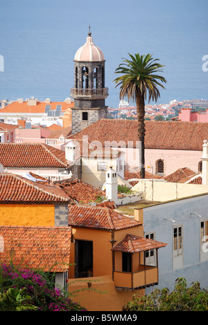 Town view from Plaza Constitucion, La Orotava, Tenerife, Canary Islands, Spain Stock Photo