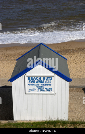 Southwold North Sea beach beach cottages Beach Huts Suffolk UK Stock Photo