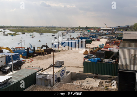 'Leigh on Sea' fishing boats moored by dock Stock Photo