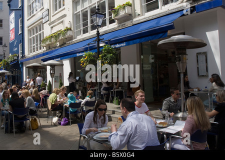 Outdoor dining in St Christopher's Place London West End GB UK Stock Photo
