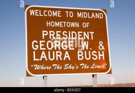 Midland Texas Welcome Sign USA Stock Photo