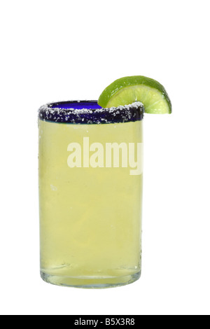 Margarita with lime cutout isolated on white background Stock Photo