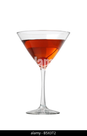Manhattan cocktail cutout isolated on white background Stock Photo