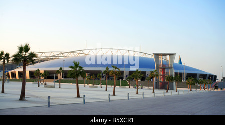 A view of the Aspire Academy for Sports main building on the Sports City campus in Doha Qatar Stock Photo