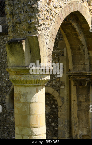 Remains of an arch at Boxgrove Priory church near Chichester West Sussex UK Stock Photo