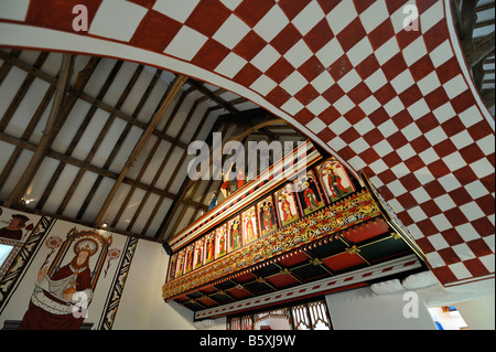 interior, St Teilo's church, Museum of Welsh Life, St Fagans, Cardiff, Wales, UK, Great Britain Stock Photo