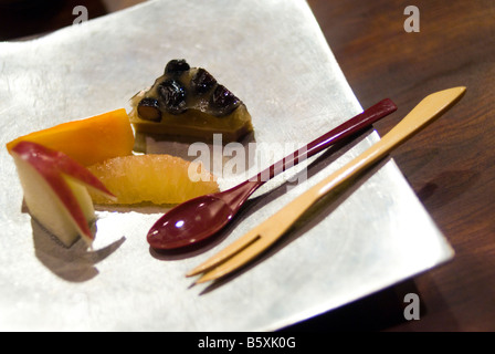 Kaiseki food style in a traditional restaurant in Gion Quarter KYOTO Japan Stock Photo