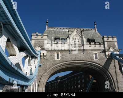 Detail of the South Tower of Tower Bridge London Stock Photo