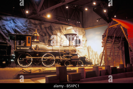 Old Train at the California State Railroad Museum in Sacramento California USA Stock Photo