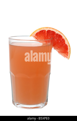Grapefruit juice cutout isolated on white background Stock Photo