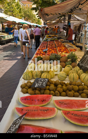 Street market selling fruit in Vielle Ville the old quarter of Nice Cote D Azur France Stock Photo