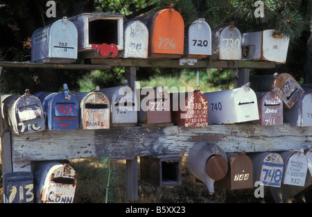 Different letter boxes at Sausalito near San Francisco California USA Stock Photo