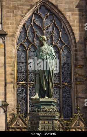 Statue of Sir Walter Francis Montagu Douglas Scott 1806 1884 outside St Giles Cathedral Royal Mile Edinburgh Scotland Stock Photo