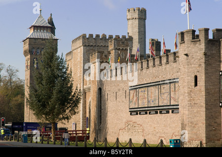 Cardiff castle in the centre of the capital city of  wales UK Stock Photo