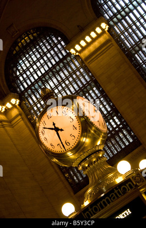 The old antique clock in the center of grand central station in New York City Stock Photo