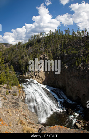 Gibbon Falls (84'), Gibbon River, Yellowstone National Park, Wyoming, USA Stock Photo