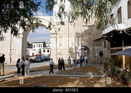 The Eastern Gate and The Street Called Straight. Old City, Damascus, Syria. Stock Photo