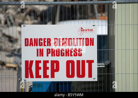 Danger Demolition In Progress Keep Out Sign Demolition Site