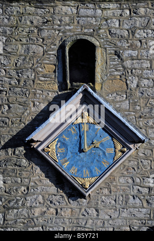 Diamond-shaped clock, West tower,  Holy Trinity, Kendal Parish Church, Kendal, Cumbria, England, United Kingdom, Europe. Stock Photo