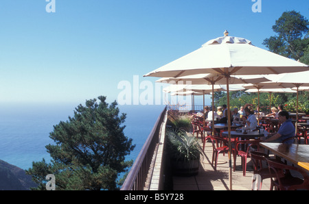 Cafe Kewah of Restaurant Nepenthe at Big Sur Coast in California USA Stock Photo