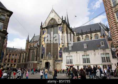 A view of Amsterdam’s Nieuwe Kerk (New Church) in the historic Dam Square Stock Photo