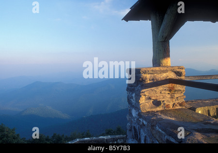 View from Wayah Bald Tower over the Nantahala Mountains, near Franklin, NC, a point on the Appalachian Trail Stock Photo