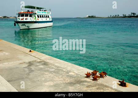 Glass Bottom Boat, Prince George Wharf, Nassau, Bahamas Stock Photo