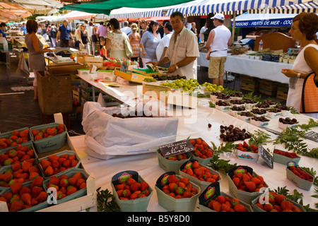 Street markets selling fruit in Vielle Ville the old quarter of Nice Cote D Azur France Stock Photo