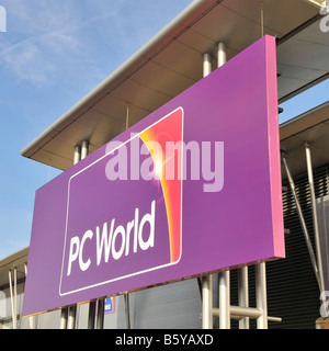 PC World retail park shopfront sign Stock Photo