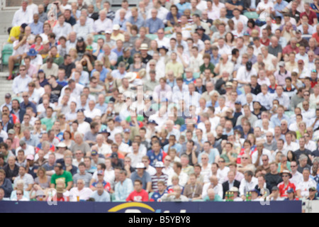 crowd fans spectaters blurred out of focus sports cricket soft background backdrop Stock Photo