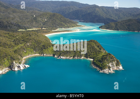 Canoe Bay Awaroa Head and Awaroa Bay back and Awaroa Inlet Abel Tasman ...