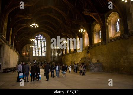 Hammer-beam roof of Westminster Hall, Houses of Parliament, Westminster. London UK. (44) Stock Photo