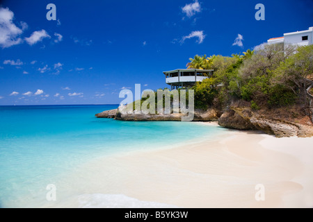 Small cove and beach on the caribbean island of Anguilla in the British West Indies Stock Photo