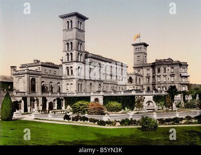 Osborne House is a former royal residence in East Cowes, Isle of Wight, England. Stock Photo