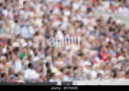 crowd fans spectaters blurred out of focus sports cricket soft background backdrop Stock Photo