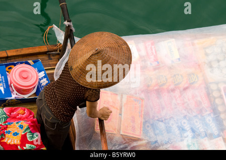 Floating market, Halong Bay, Vietnam Stock Photo