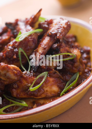 Chili and Garlic Chicken Wings Stock Photo