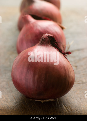 Group Of Red Onions Stock Photo