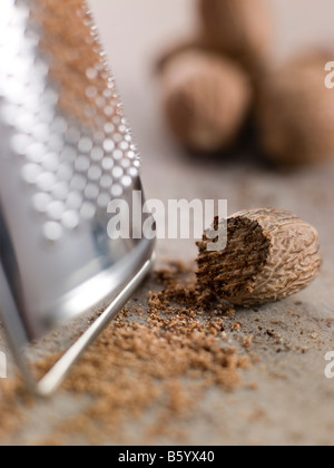 Nutmeg And Grater Stock Photo