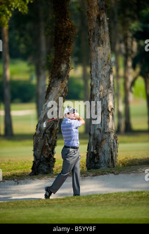 British professional golfer Nick Faldo Ryder Cup Captain competes at during the 50th UBS Golf Hong Kong Open Championship 2008 Stock Photo