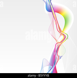 Abstract wave vector background, rainbow waved lines for brochure ...