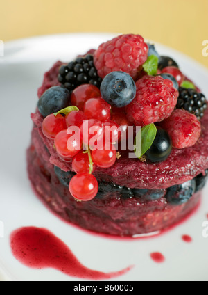 Individual Summer Pudding Stock Photo