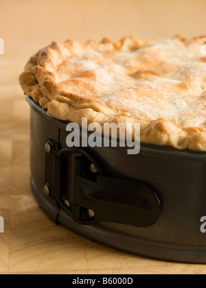 Deep Apple Pie in a Baking Tin Stock Photo