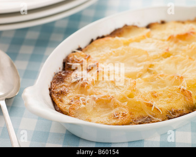 Dish of Dauphinoise Potatoes Stock Photo