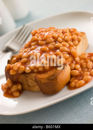 Baked Beans on Toast Stock Photo