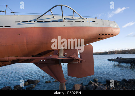 Submarine Vesikko on display in Suomenlinna Helsinki Stock Photo