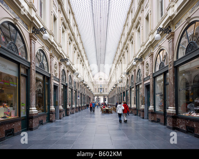 Galeries Royales Saint Hubert Brussels Brabant Belgium Stock Photo