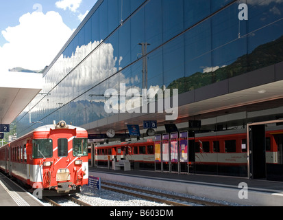 Visp train station, Switzerland Stock Photo