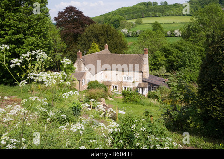 Rosebank Cottage the childhood home of Laurie Lee author of 'Cider with Rosie' in the Cotswold village of Slad, Gloucestershire UK Stock Photo